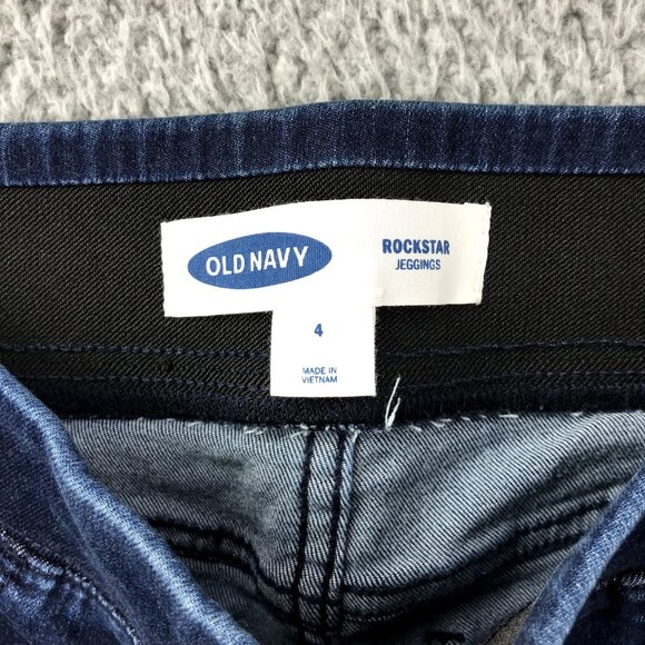 OLD NAVY Womens Size 4 Rockstar Raw/Cut Hem Dark Wash Ankle Jegging Jeans NEW - Picture 7 of 16